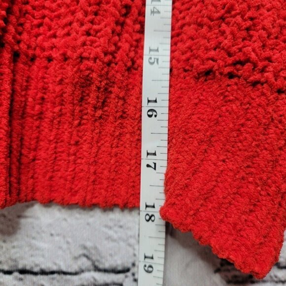 Double Zero Red Knit Crochet Cropped Sweater Top Size XL - Picture 9 of 10